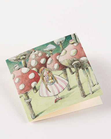 Greeting Card - Girl & Rabbit in a Mushroom Garden by Nuovo Group x Anna Pignataro