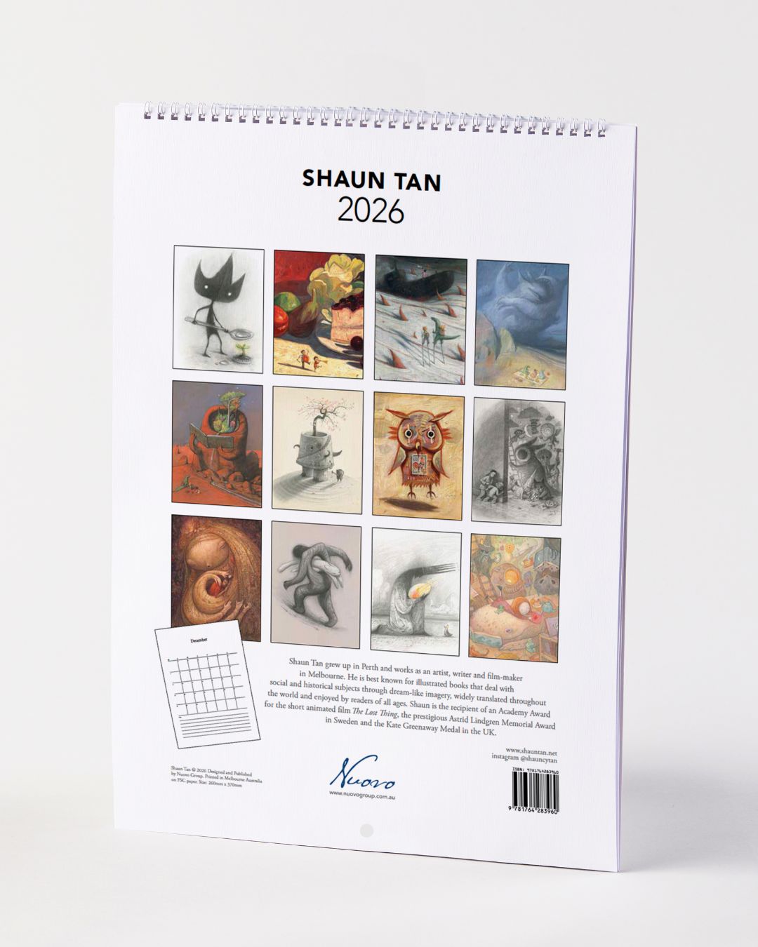 Paintings and Drawings 2026 Calendar by Nuovo Group x Shaun Tan