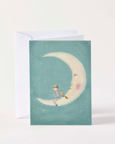 Greeting Card - Fishing for Stars on a Crescent Moon by Nuovo Group x Michelle Pleasance